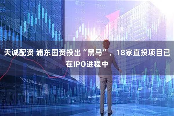 天诚配资 浦东国资投出“黑马”，18家直投项目已在IPO进程中